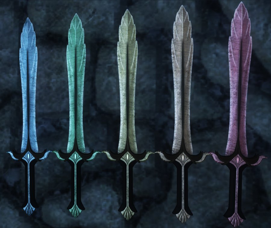 Skyrim Elven Glass Sword / Скайримский Эльфийский Стеклянный Меч миниатюра ...