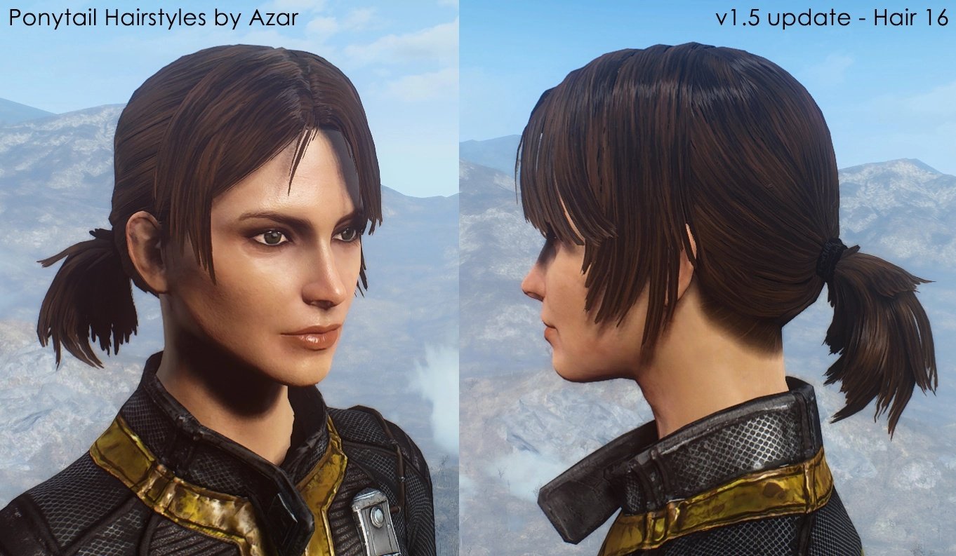 Fallout 4 ponytail hairstyles by azar v2 5a (119) фото