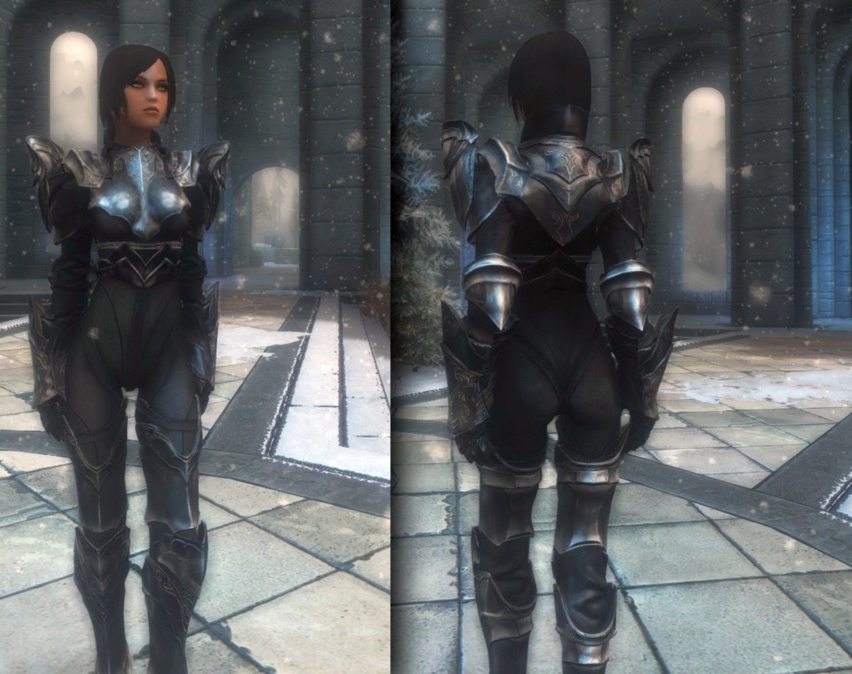 Skyrim ebony armor replacer men