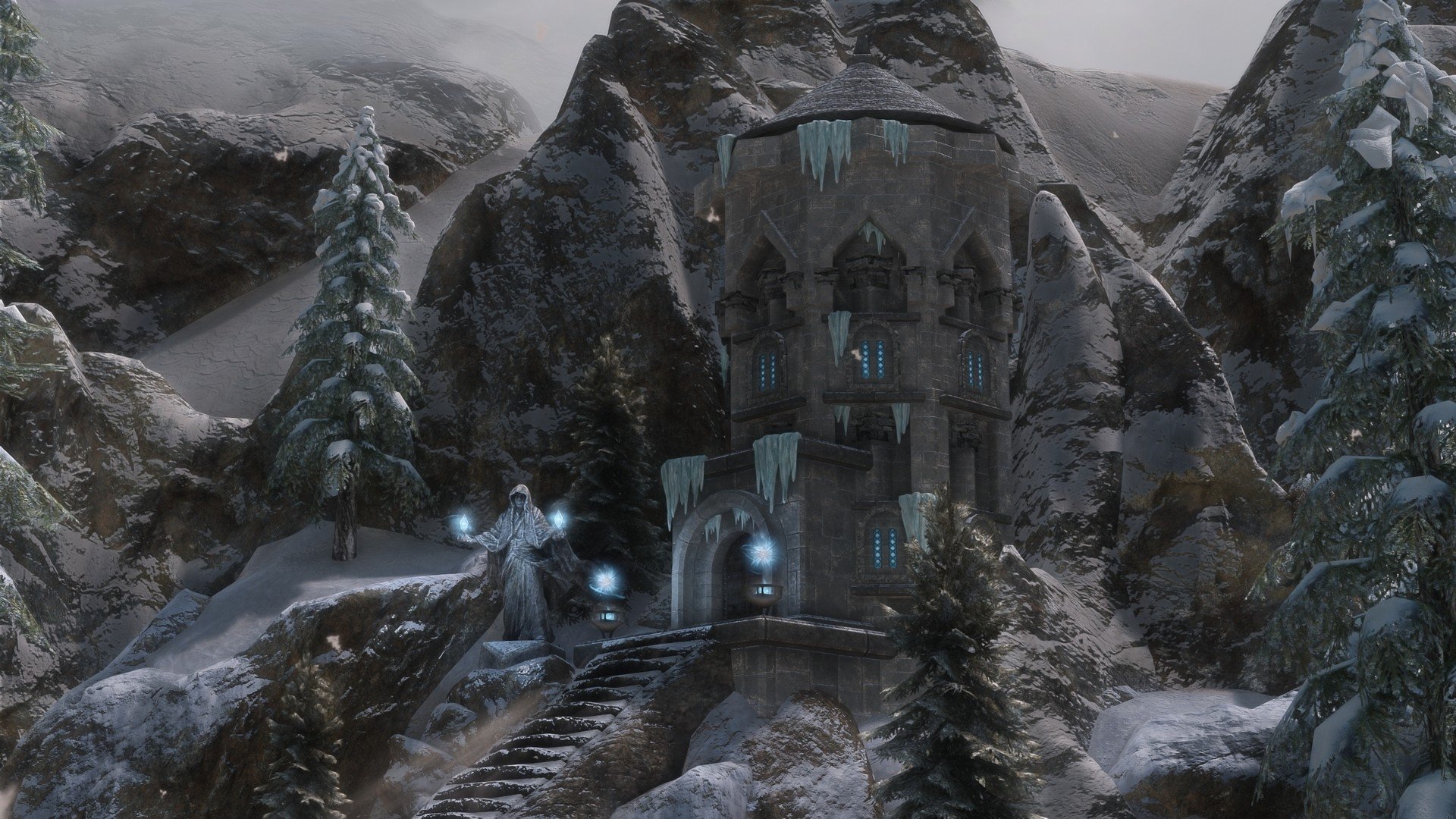 Мод добавляет в Skyrim SE магическую башню - дом среднего размера недалеко ...