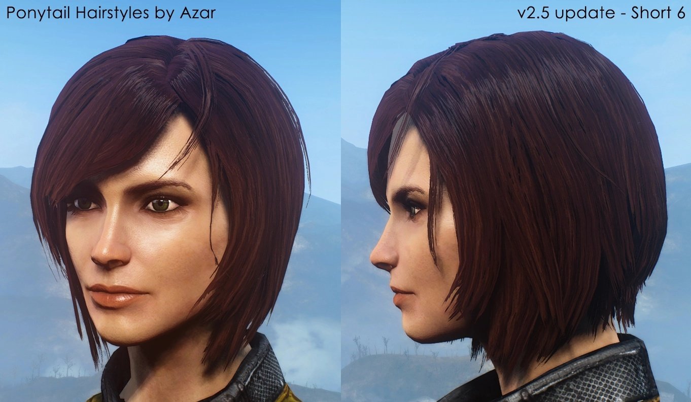 Fallout 4 ponytail hairstyles by azar v2 5a фото 12