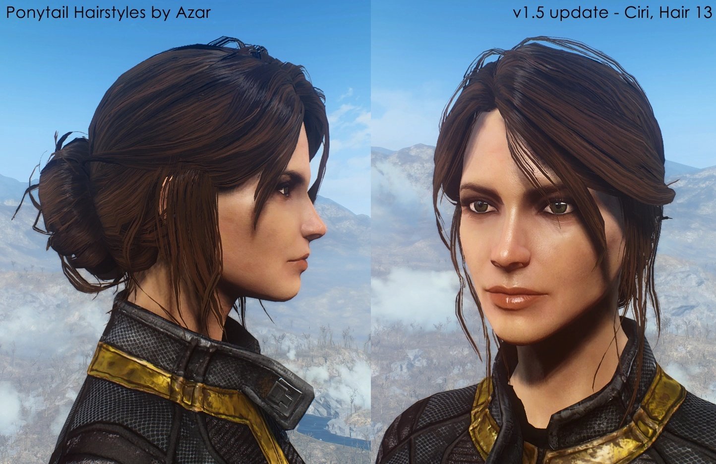 Fallout 4 ponytail hairstyles by azar v2 5a фото 6