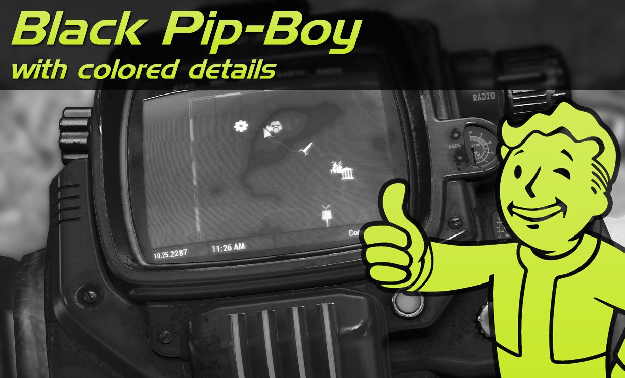 Черный Pip-Boy (с подсветкой разных цветов) миниатюра 1.